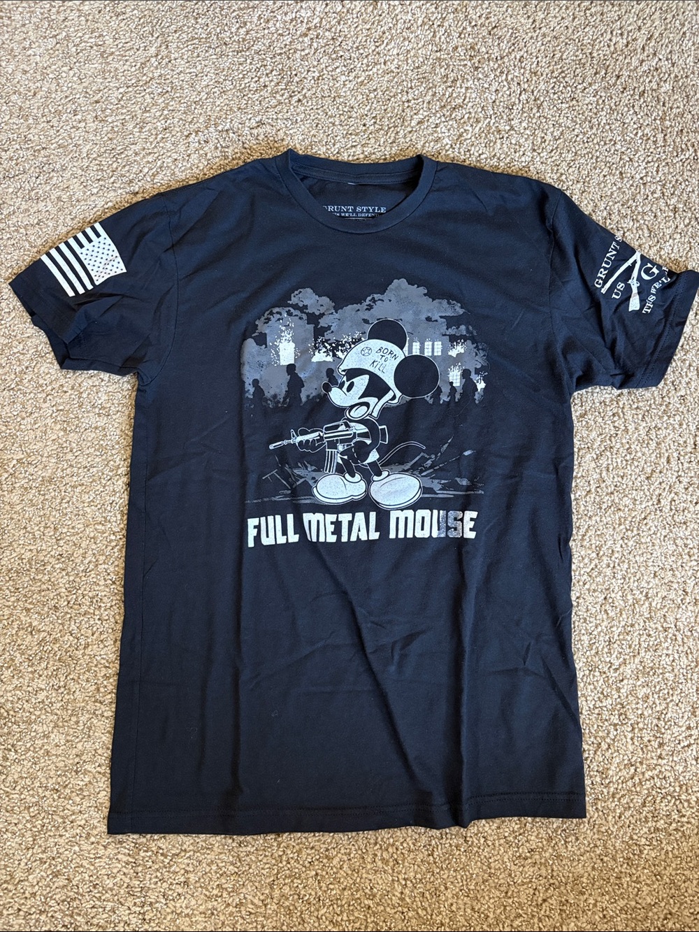 Grunt Style Full Metal Mouse Graphic Tee - Black